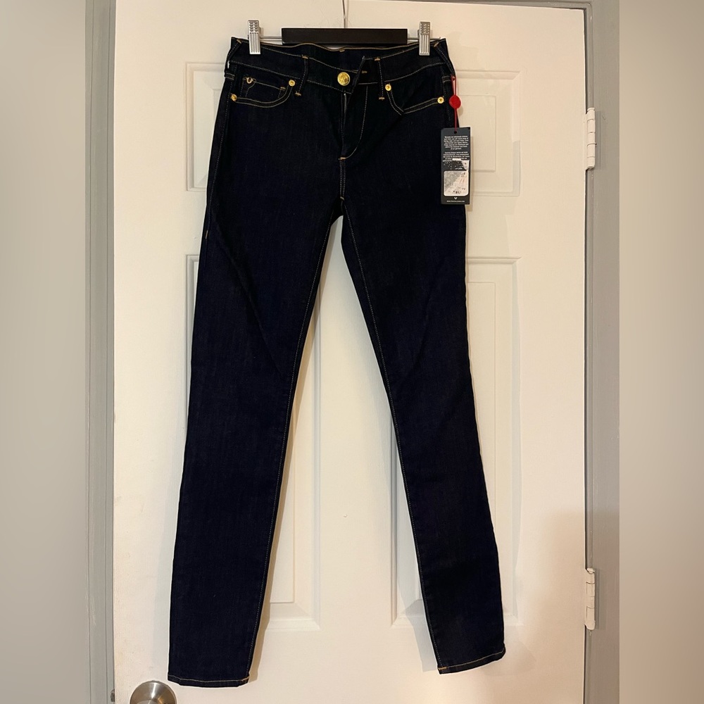 True Religion dark blue skinny jeans